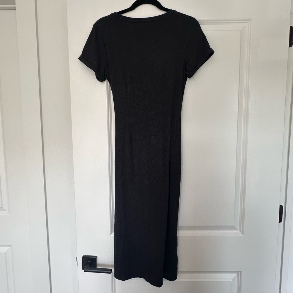Anthropologie (XS) Globetrotter T-Shirt Midi Dress- Charcoal Gray Minimalist - Picture 3 of 9